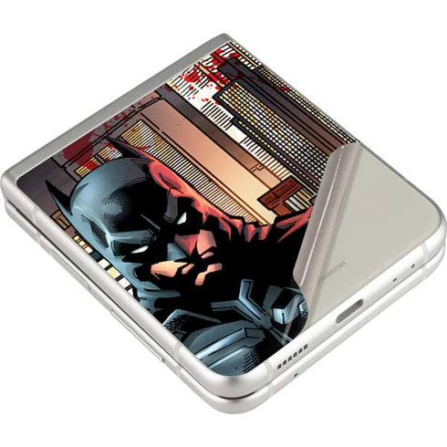 DC Comics Batman The Dark Knight Comic Art in Gotham City Galaxy Z Flip3 5G Skin